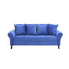 Juego de Living Bodevir Lua 3 Cuerpos + 2 Poltronas Felpa Azul Rey