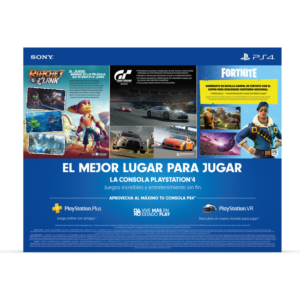 Consola PS4 Family Bundle 1TB + Control + 2 Juegos + 2 Cupones