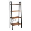 Repisa Escalera Fm Furniture Metalwood Colection Marrón Rústico
