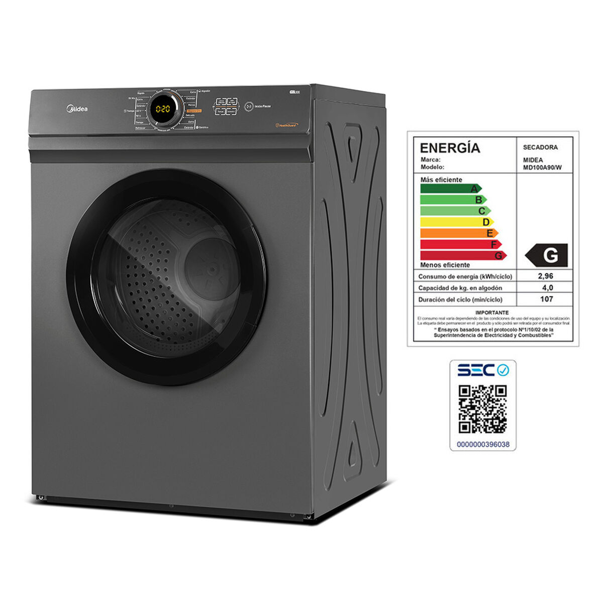 Secadora de Ropa Midea MD100A90T 9 kg.