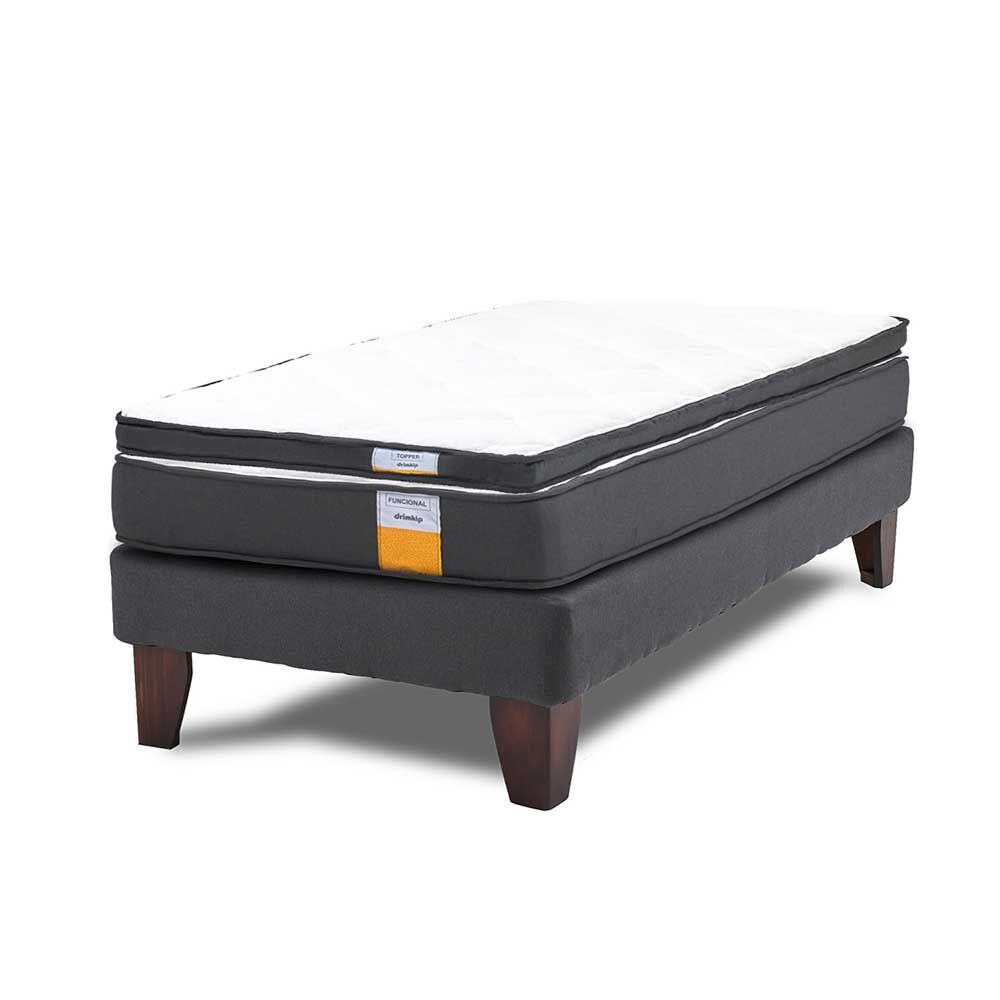 Cama Europea Drimkip 1,5 Plazas Plus Funcional + Topper