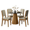 Juego de Comedor VekkaHome Isis 4 Sillas Gris