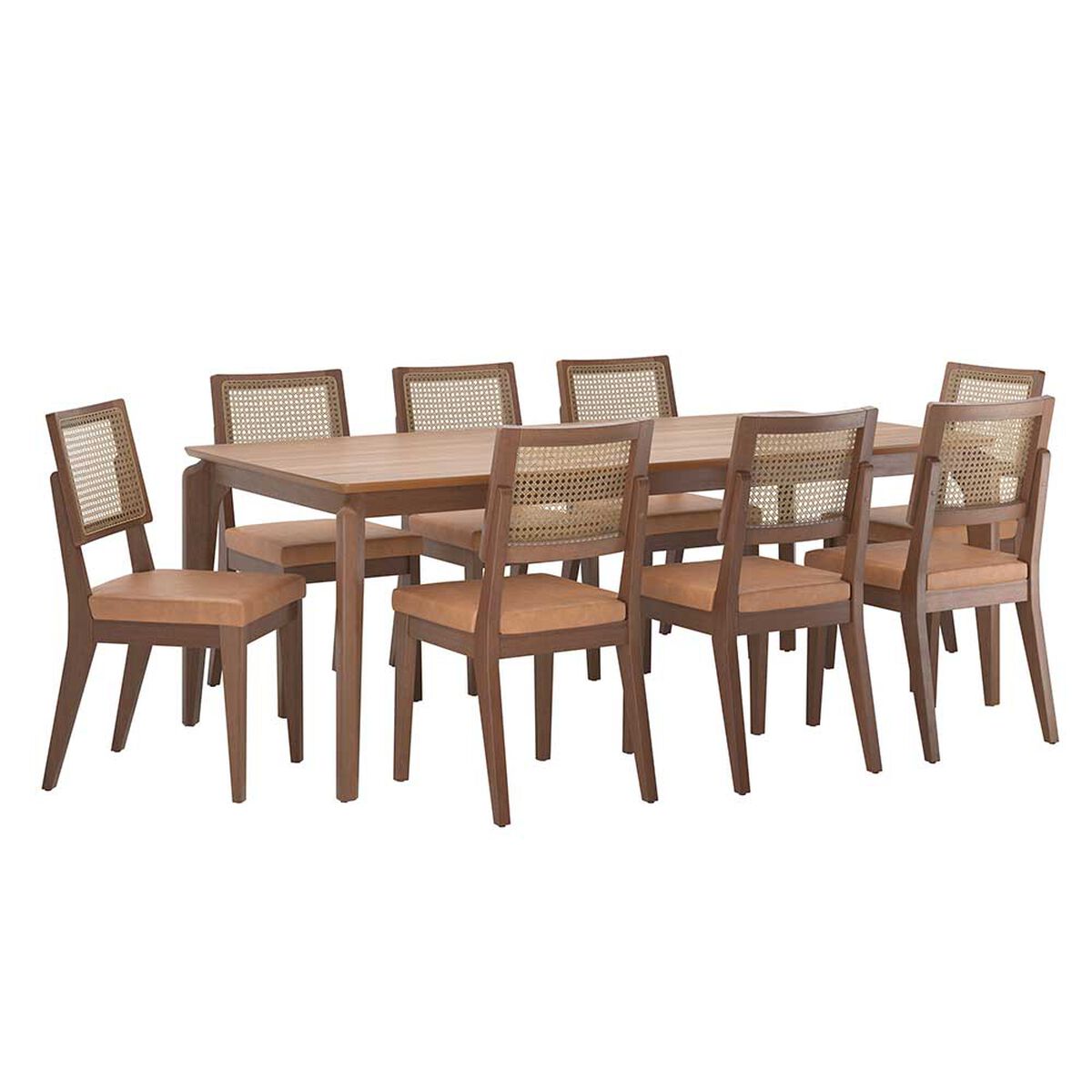 Juego de Comedor Decocasa Laurent  8 Sillas Canela