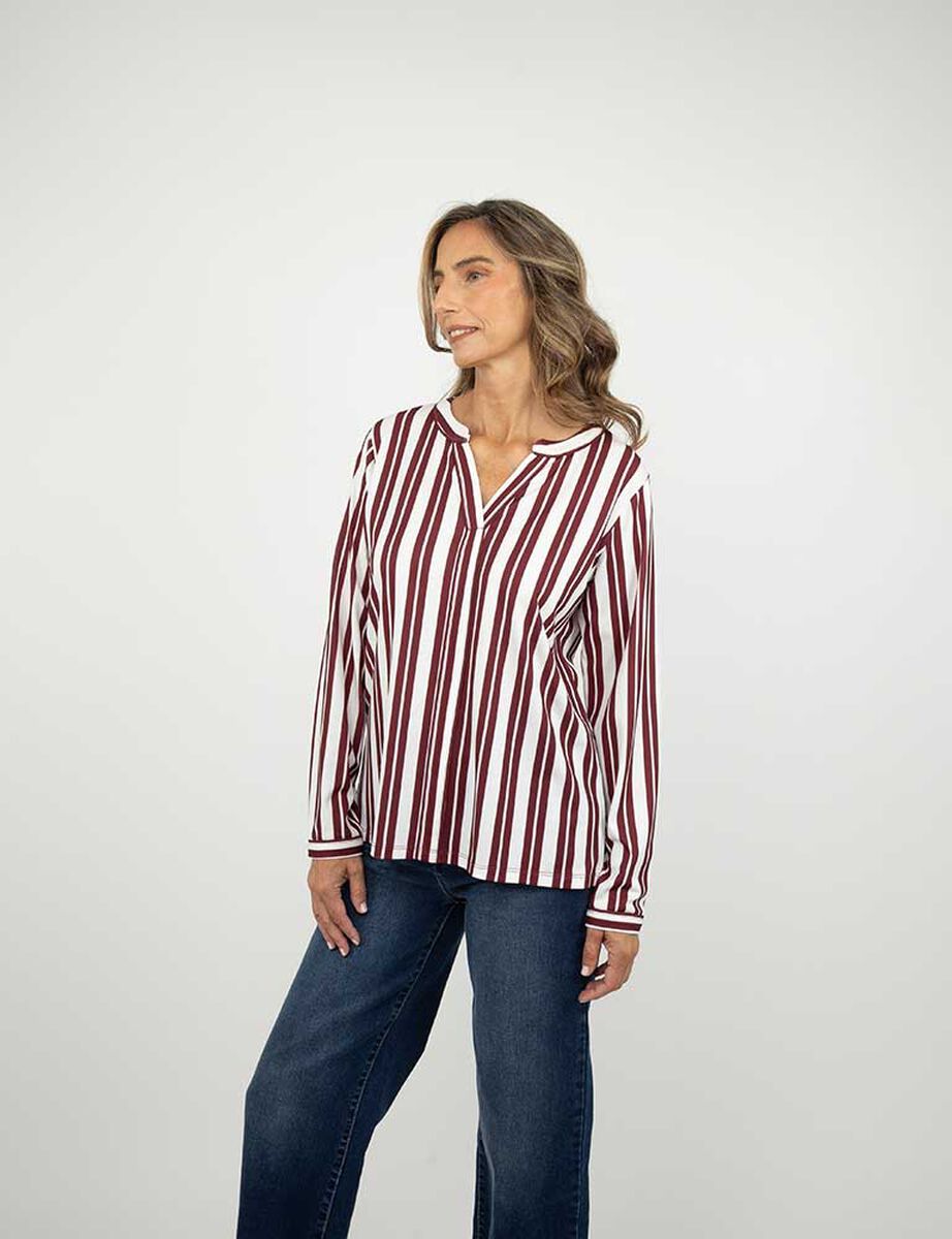 Blusa Rayas Manga Larga Mujer Portman Club