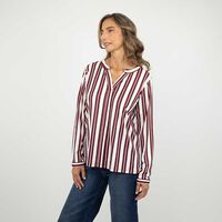 Blusa Rayas Manga Larga Mujer Portman Club Crudo