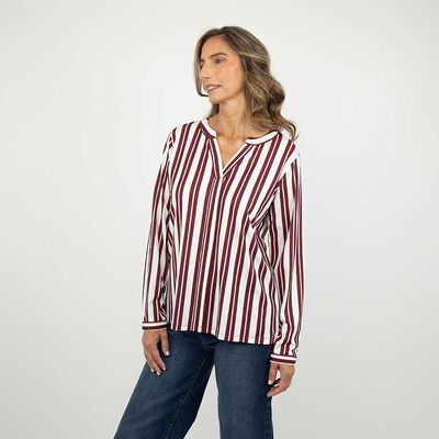 Blusa Rayas Manga Larga Mujer Portman Club