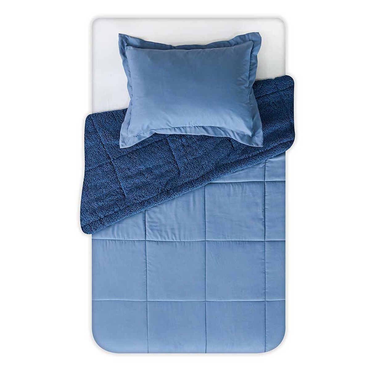 Plum&oacute;n Sherpa American Family 1.5 Plazas Rollo Azul