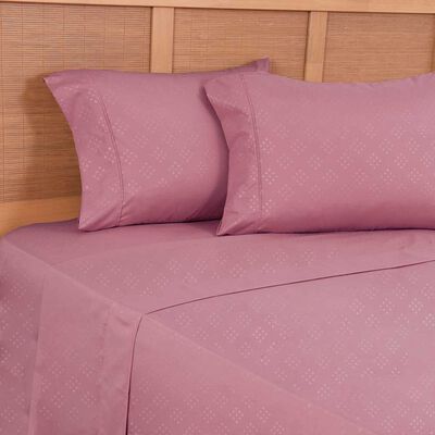 Juego de Sábanas Embossed Plumetti 2 Plazas Mimosa Rosado