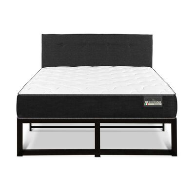 Imagen 1 del producto Cama Europea Belsogno 2 Plazas Plus + Respaldo Black