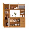 Mueble de Cocina Home Mobili Maiten 6 Puertas 3 Cajones Café y Blanco Off