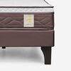 Cama Europea Rosen 1,5 Plazas New Style 4 + Respaldo + Velador Caf&eacute;
