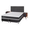 Box Spring CIC 2 plazas New Ortopedic + Respaldo + velador Eufrates