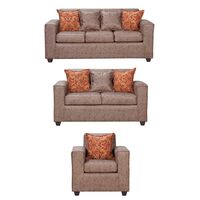 Juego de Living Black Factory Ezeiza Sofá 3 Cuerpos + Sofá 2 Cuerpos + Sillón 1 Cuerpo Café