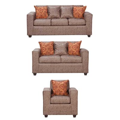 Imagen 1 del producto Juego de Living Black Factory Ezeiza Sofá 3 Cuerpos + Sofá 2 Cuerpos + Sillón 1 Cuerpo Café