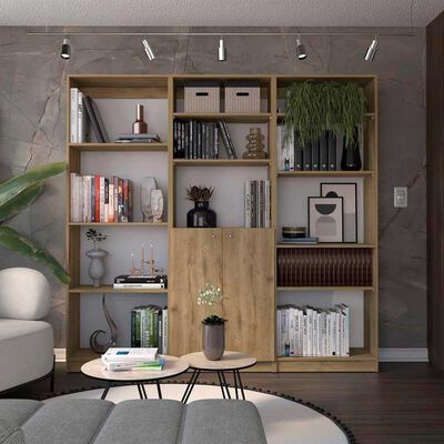 TUHOME Estante 4 Repisas + Estante 2 Puertas + Estante 5 Repisas TuHome Home Macadamia