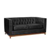 Sof&aacute; Latam Home Cuero Colorado Roma 2 Cuerpos Negro