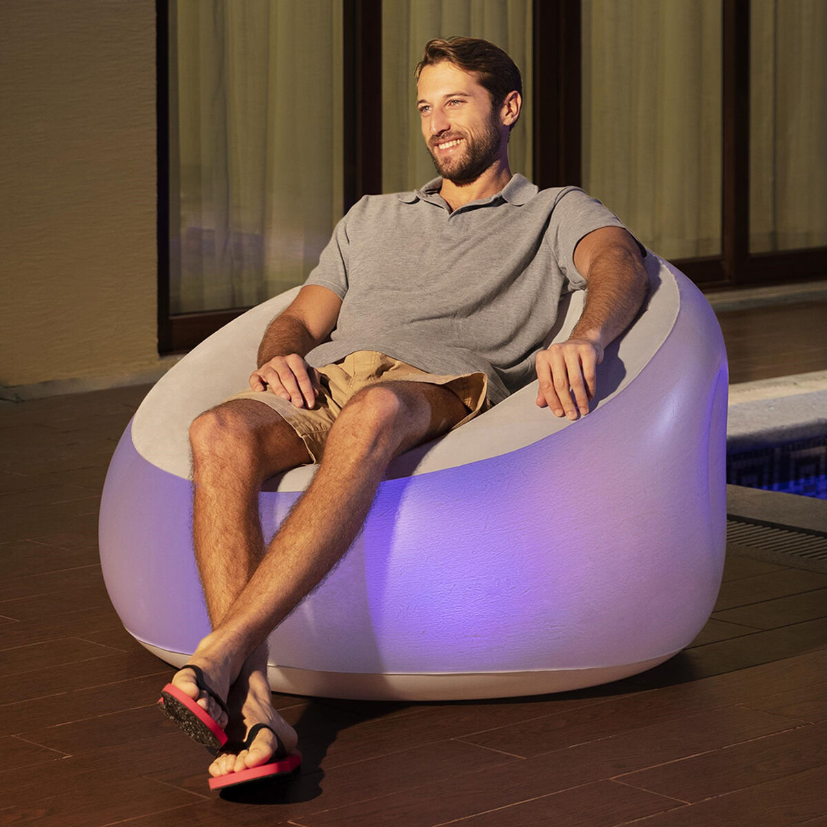 Sofa Pera Inflable Bestway Led Luxury