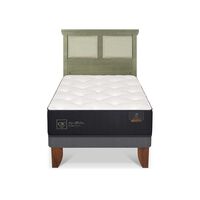 Cama Europea CIC 1,5 Plazas Premium + Respaldo Torino Olivo
