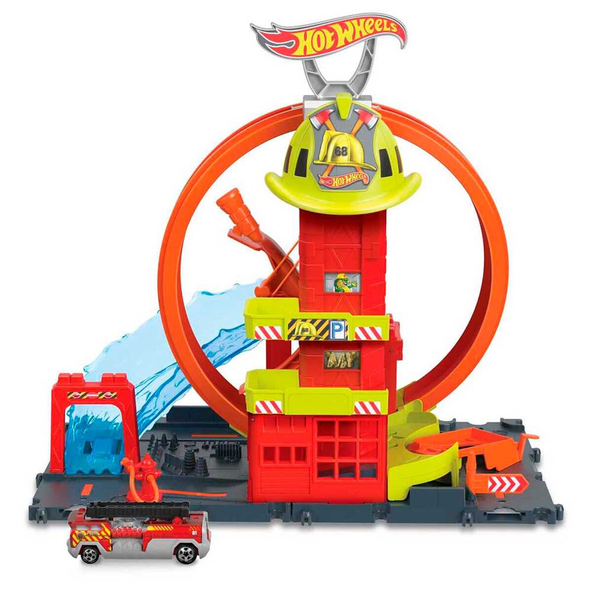 Pista de Auto Súper Estación de Bomberos Hot Wheels City