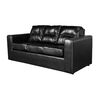 Juego de Living Kea Nize Sofá 3 Cuerpos + Dos Pouf PU Negro