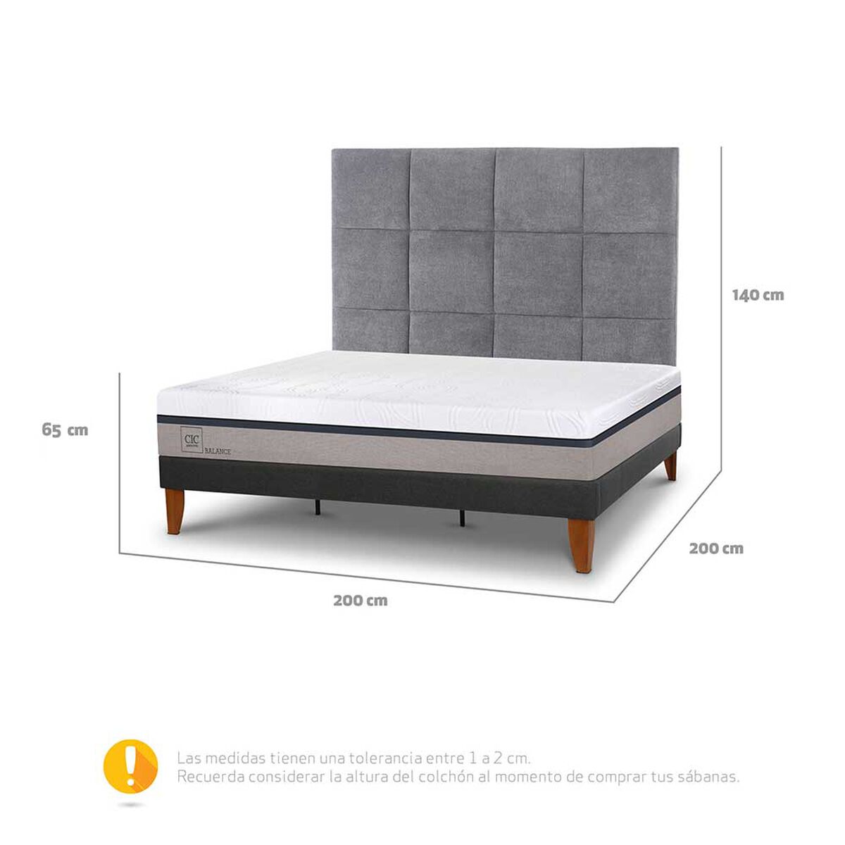 Cama Europea CIC S&uacute;per King Balance + Respaldo T&aacute;mesis