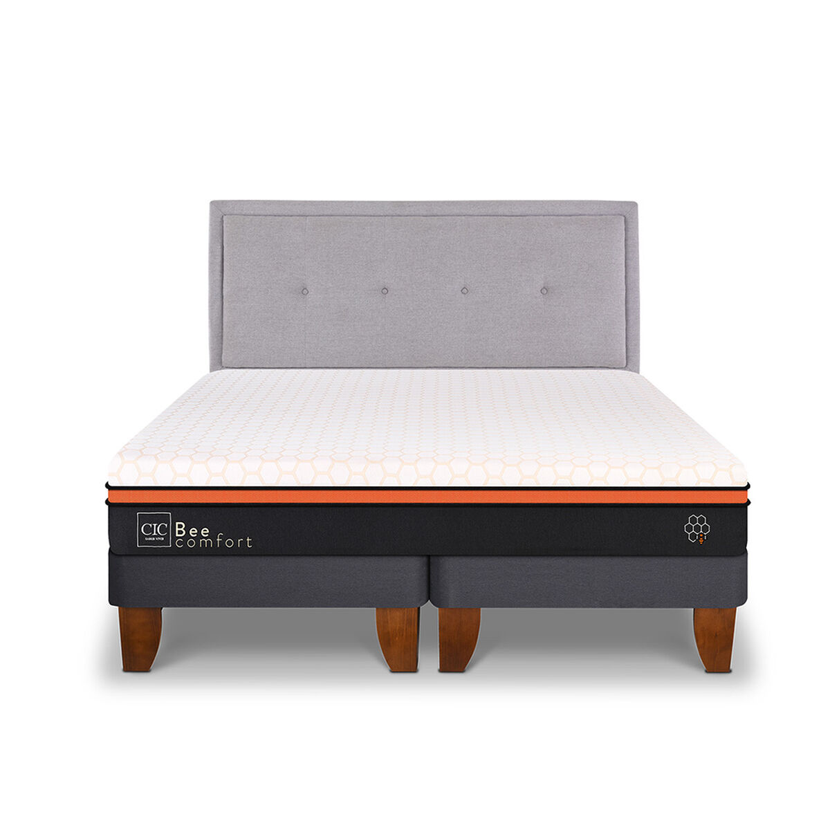 Cama Europea CIC Base Dividida 2 Plazas Bee Comfort + Respaldo