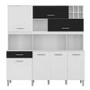 Mueble de Cocina Luna Blanco-Negro 7 Puertas 1 Cajón