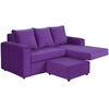 Sofá Seccional Bodevir BI-L 3 Cuerpos Morado
