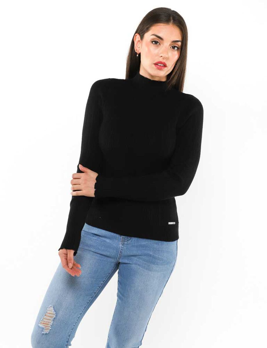 Polera Lisa Manga Larga Mujer Fiorucci