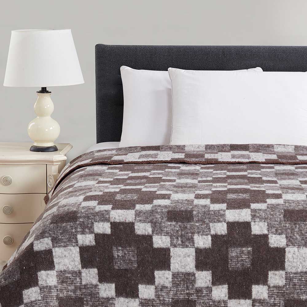 Frazada Jacquard Illusions 2 Plazas Café
