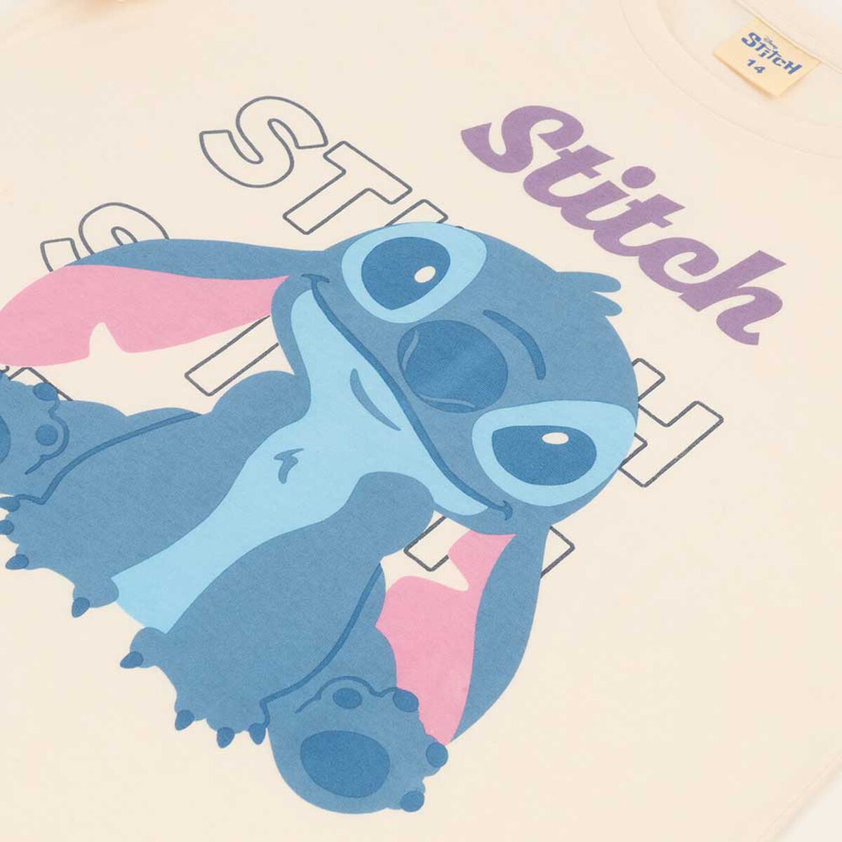 Polera Manga Corta Niña Stitch