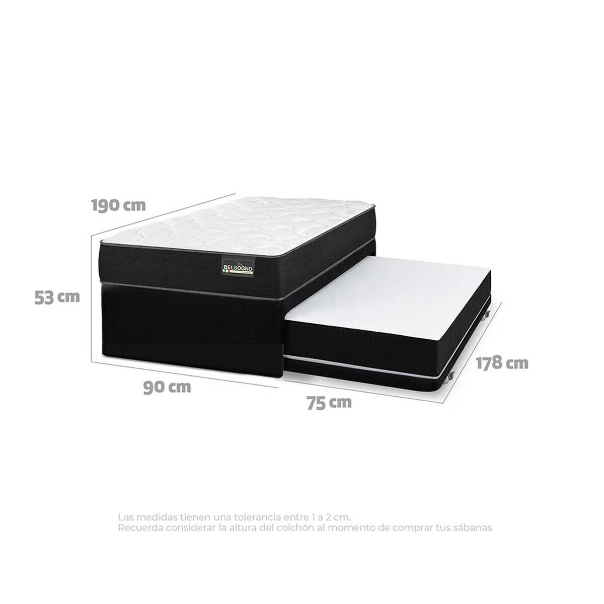 Cama Nido Belsogno 1 Plaza One Black
