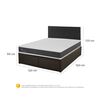 Cama Europea CIC Iron Smart 2 Plazas Ortopedic + Respaldo Black Tapizado + Fald&oacute;n