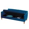 Futón Latam Home Genova Velvet 3 Cuerpos Azul Petróleo