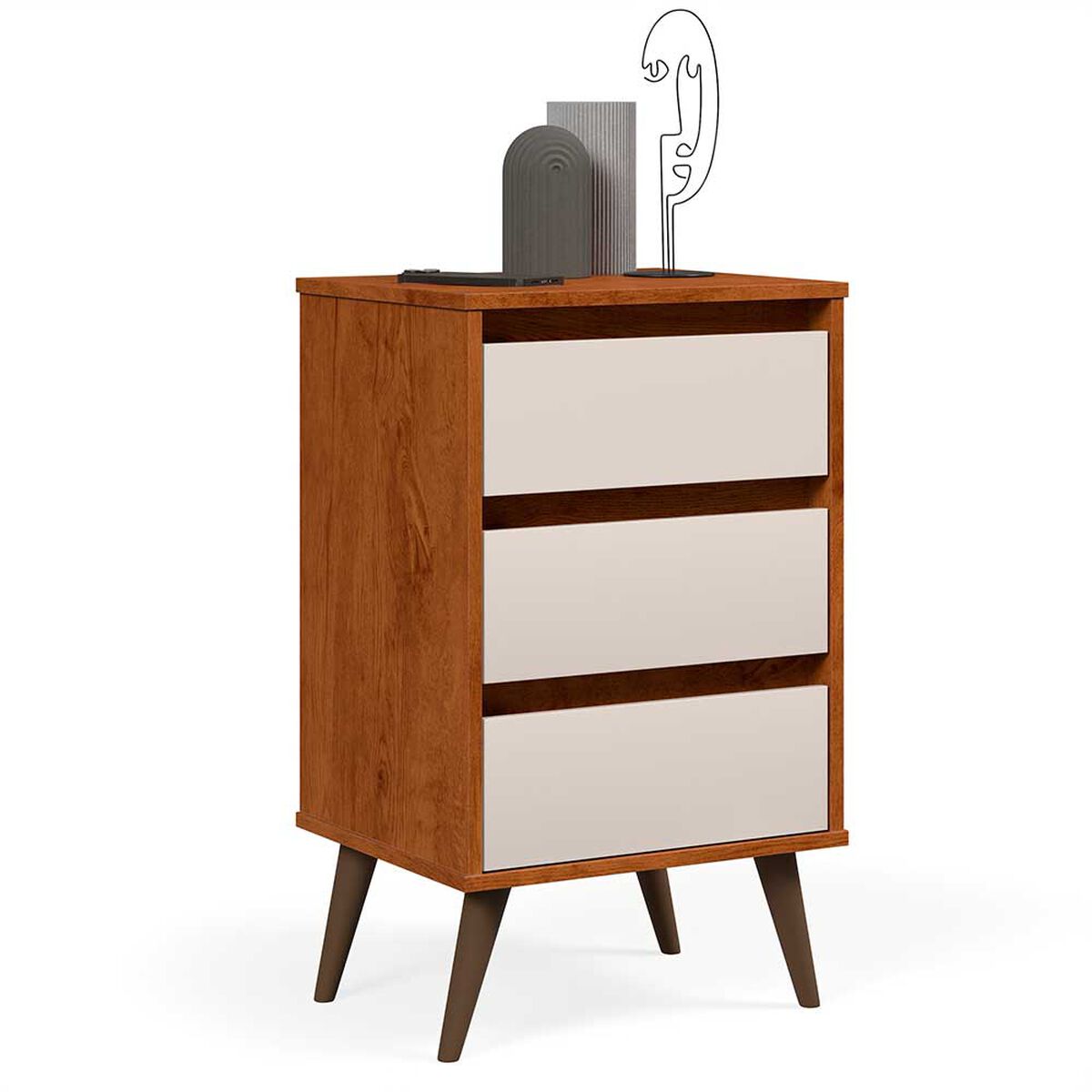 Velador Casanova Wood 3 Cajones Brown