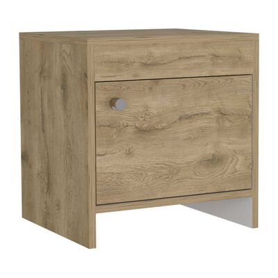 Velador TuHome Colore 1 Puerta Macadamia y Blanco
