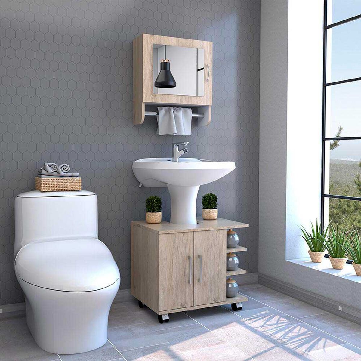 Botiqu&iacute;n + Optimizador Lavamanos TuHome Bath 300