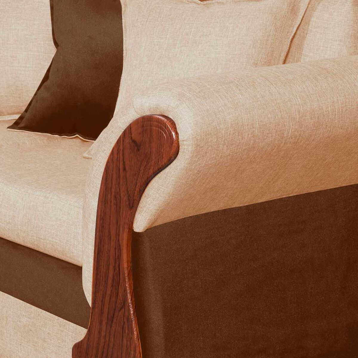 Sofá Seccional Diseño A&M Home Lucia Derecho 5 Cuerpos Beige