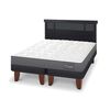 Cama Europea CIC Base Dividida 2 Plazas Anatomic + Respaldo Dublin Negro
