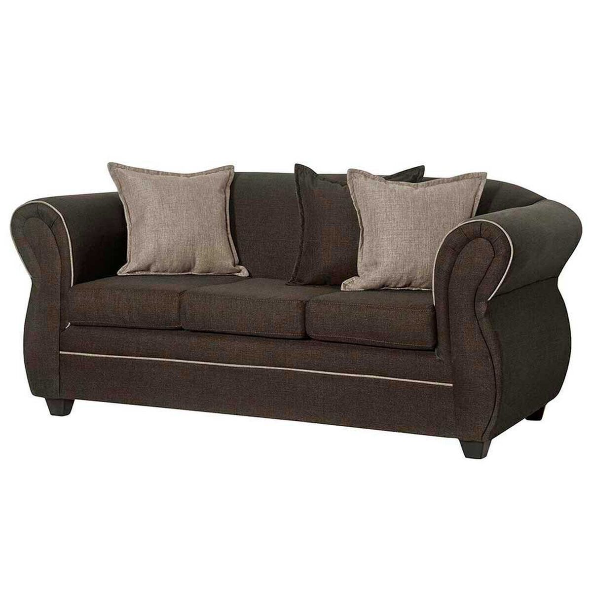 Juego de Living Black Factory Emili Sof&aacute; 3 Cuerpos + Dos Sillones 1 Cuerpo Caf&eacute;