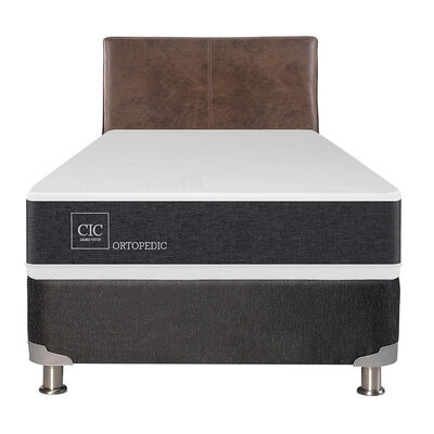 Box Spring CIC 1,5 Plazas New Ortopedic + Respaldo Baker