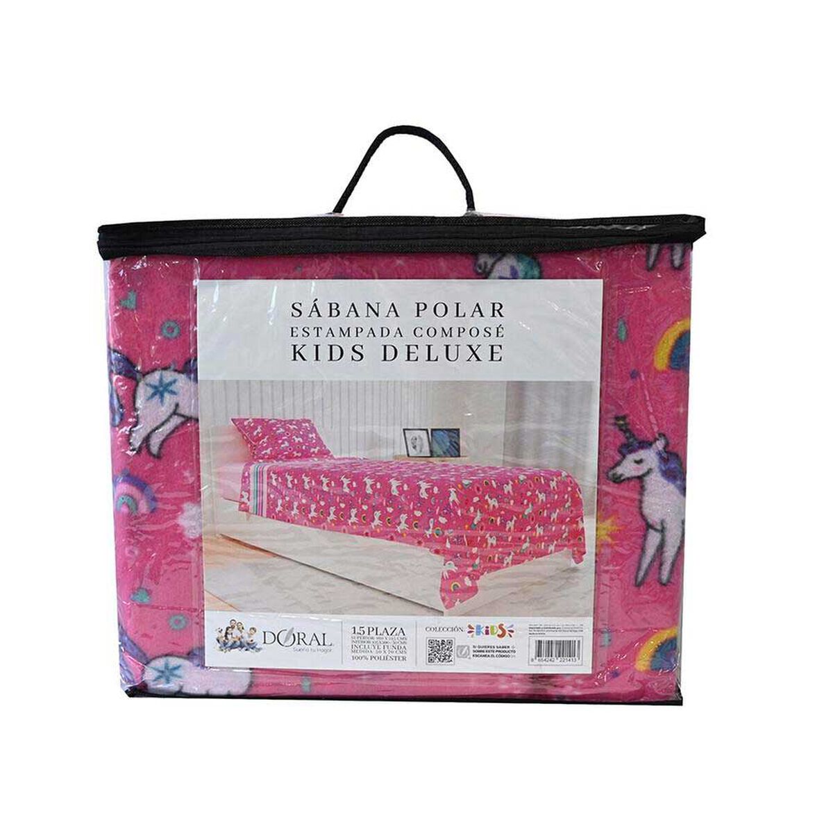 S&aacute;bana de Polar Doral 1,5 Plazas Senses Unicornio