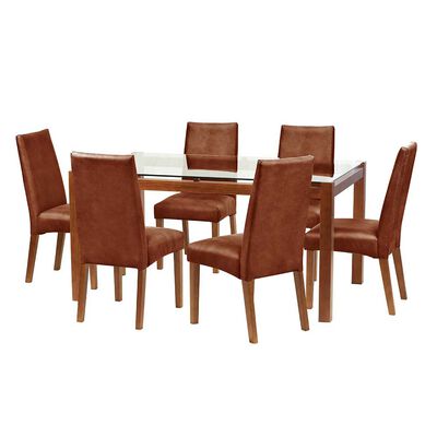 Juego de Comedor Latam Home Barcelona 6 Sillas Café Moro