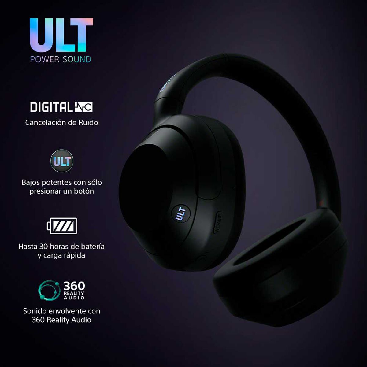 Audífonos Bluetooth Over Ear SONY WH-ULT900N/BZU Negro
