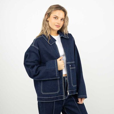 Chaqueta Oversized Denim Mujer Icono Raw