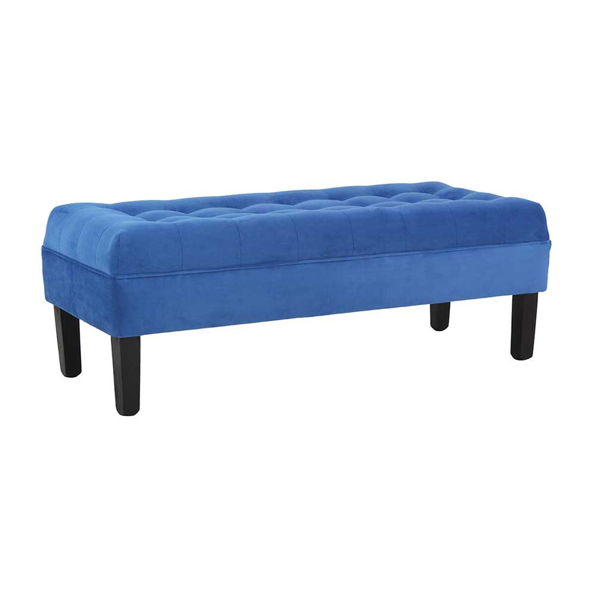Banqueta Bodevir Wood Capitone 2 Cuerpos Azul Rey