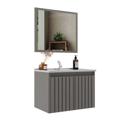 Imagen 1 del producto Combo Baño Vanitorio + Espejo Home Mobili Barra Gris
