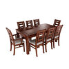 Juego de Comedor Muebles Hema Sevilla 6 Sillas 2 Sitiales Nogal