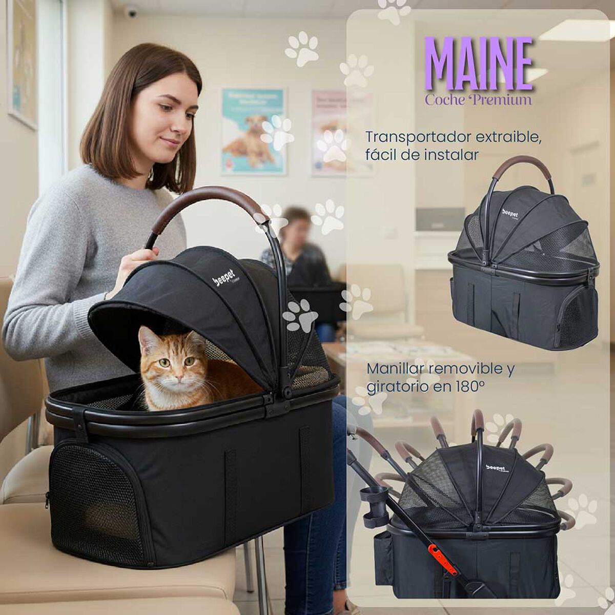 Coche Premium Maine Negro Beepet