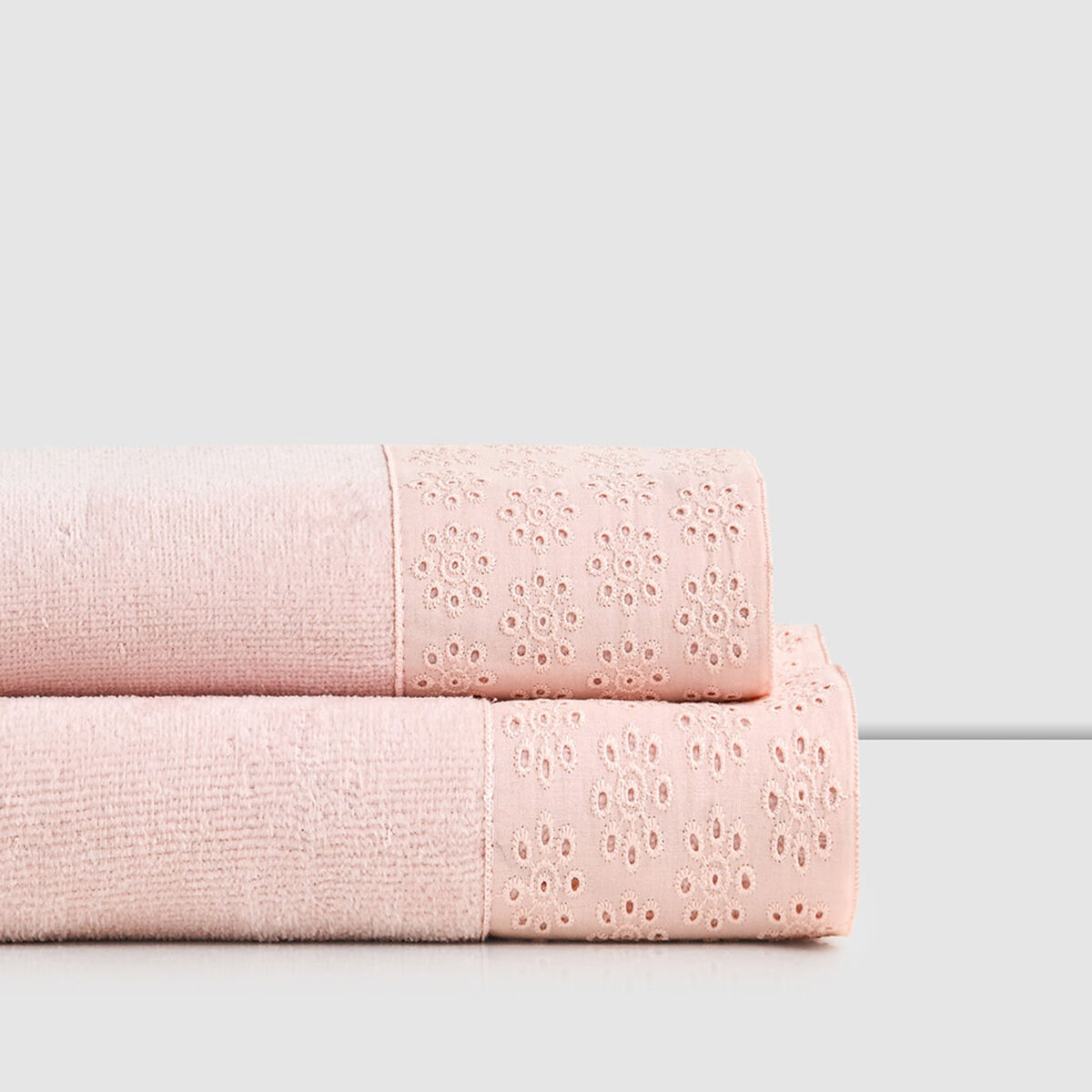 Set 2 Toallas de Ba&ntilde;o Cannon Bordada Teana Rosa